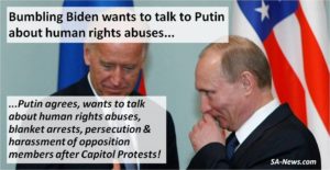 Rusland is Bekommerd oor Biden se Menseregteskendings met Arrestasies en Vervolging van Politieke Opposisie Tydens "Capital Onluste" op 6 Januarie!