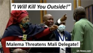 "Ek Sal Jou Buite Doodmaak" - Malema die Narsis se Skokkende Xenofobie Teen Lid van Mali Word Ignoreer!