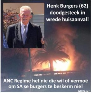 ANC MISLUK! Eerste Plig van Regering is om Burgers te Beskerm! Man Doodgesteek in Huisinval maar Brandweer nie eens Gepla nie!