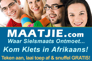 Vind 'n maat, vriend, pasmaat, man of vrou of liefde in Afrikaans by Maatjie.com